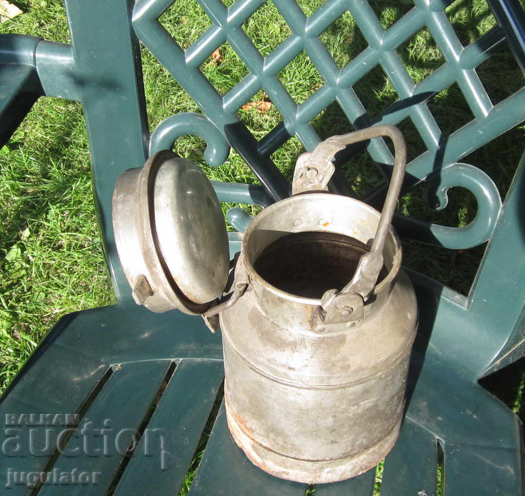 Rare old antique metal tin beer jug - 5