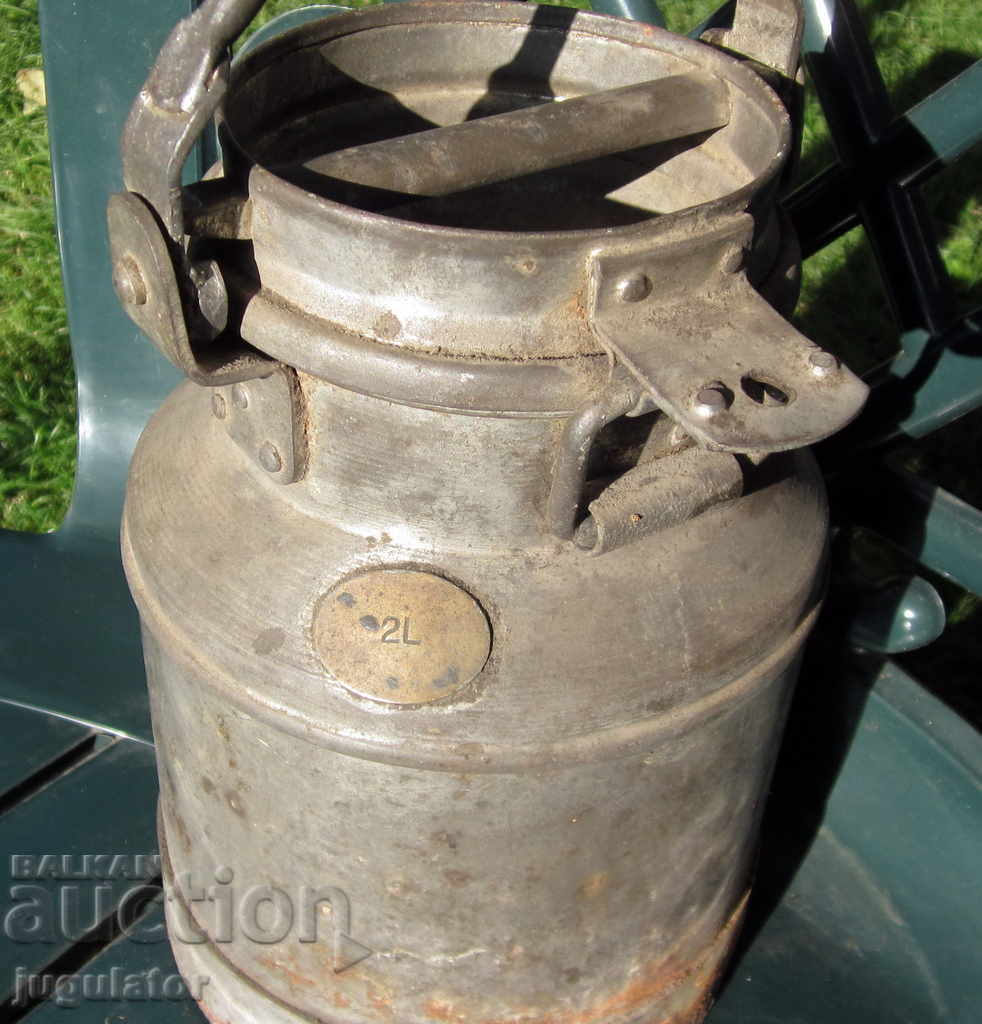 Rare old antique metal tin beer jug - 7