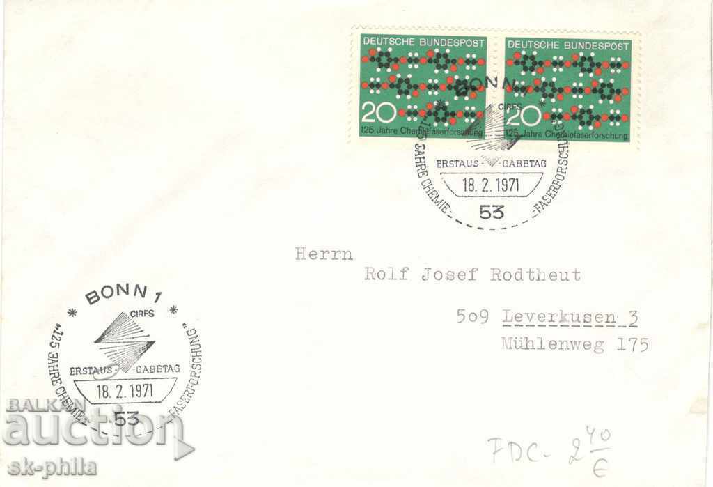 Plic postal - prima zi - RFA - 2 timbre, calatorit