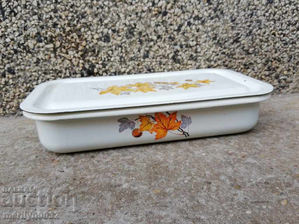Old food container enameled vessel enamel