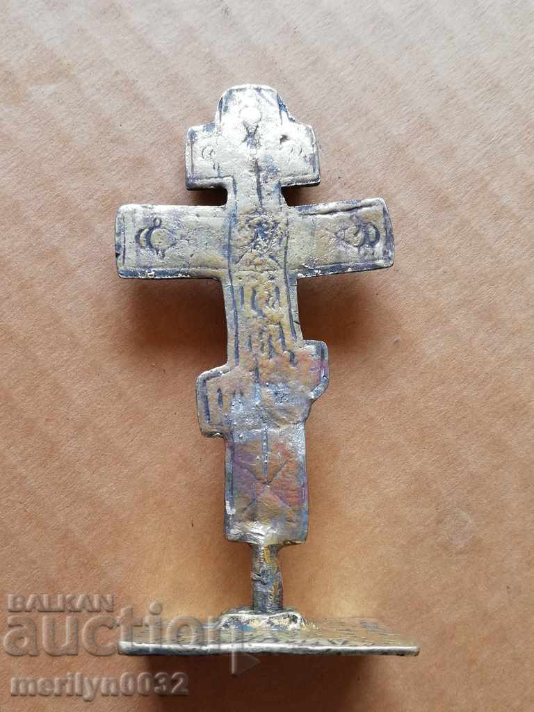 Renaissance bronze ceremonial seal prosphorus cross 1867 - 7