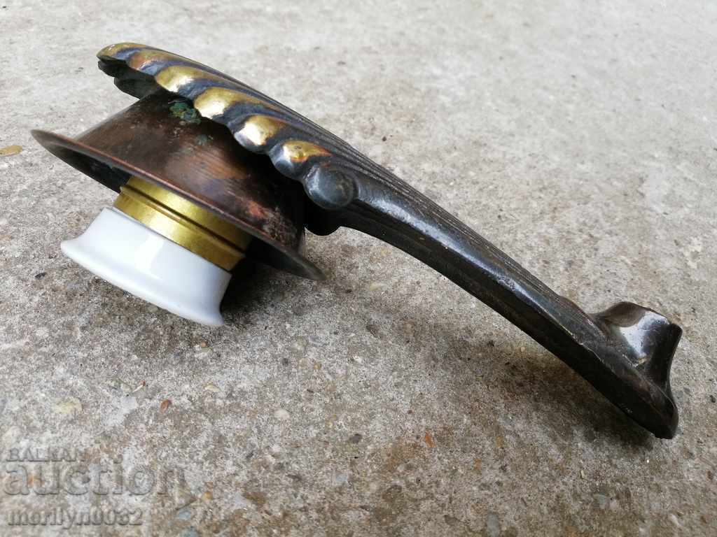 Old porcelain socket lamp lantern chandelier lampshade 1920 - 6