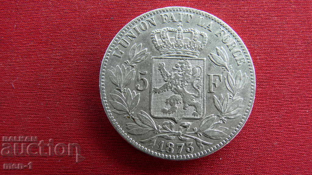Belgium 5 Francs - 1873 Belgium 5 Francs - 1873