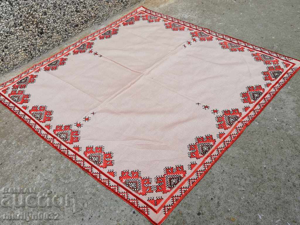 Old embroidered check, tablecloth, milo, Bulgarian embroidery with price € 28.41 | 55.57 BGN Old embroidered check, tablecloth, milo, Bulgarian embroidery with price € 28.41 | 55.57 BGN