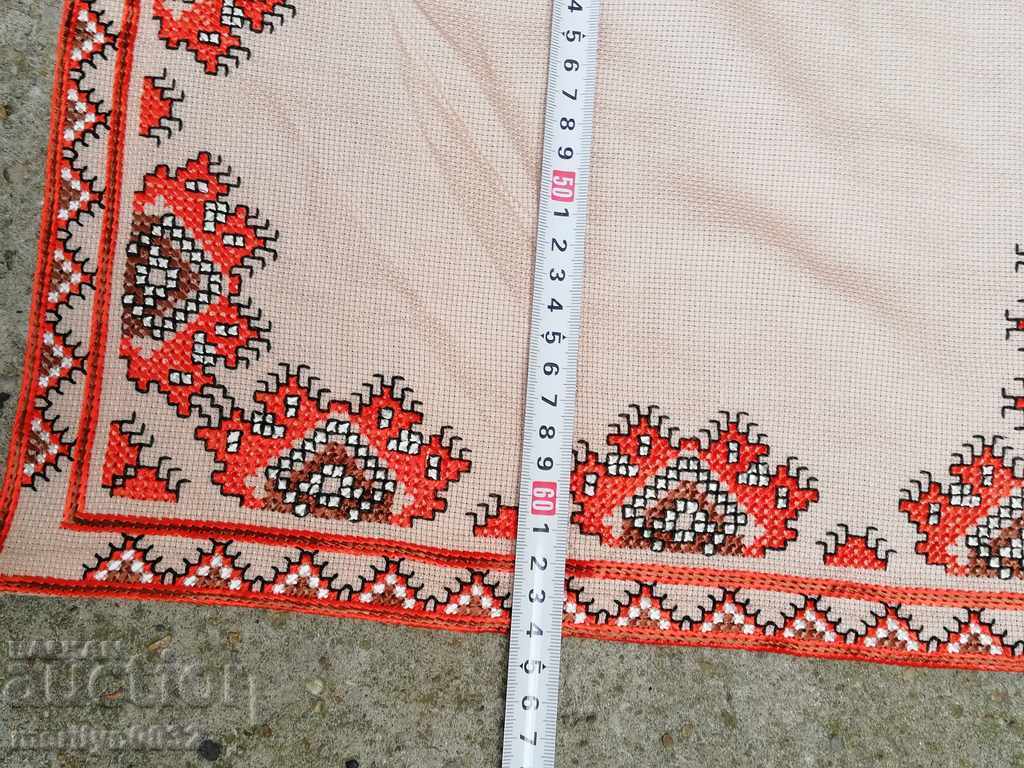 Old embroidered check, tablecloth, milo, Bulgarian embroidery - 5 Old embroidered check, tablecloth, milo, Bulgarian embroidery - 5