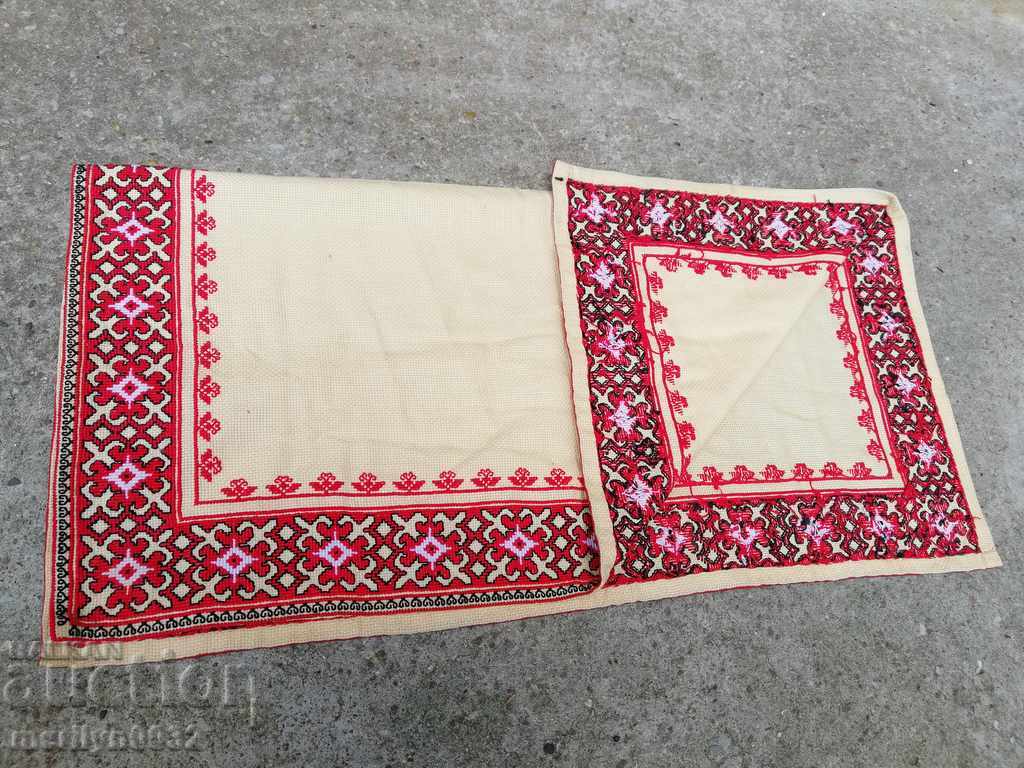 Old embroidered cardboard, tablecloth, millet, Bulgarian embroidery - 7 Old embroidered cardboard, tablecloth, millet, Bulgarian embroidery - 7