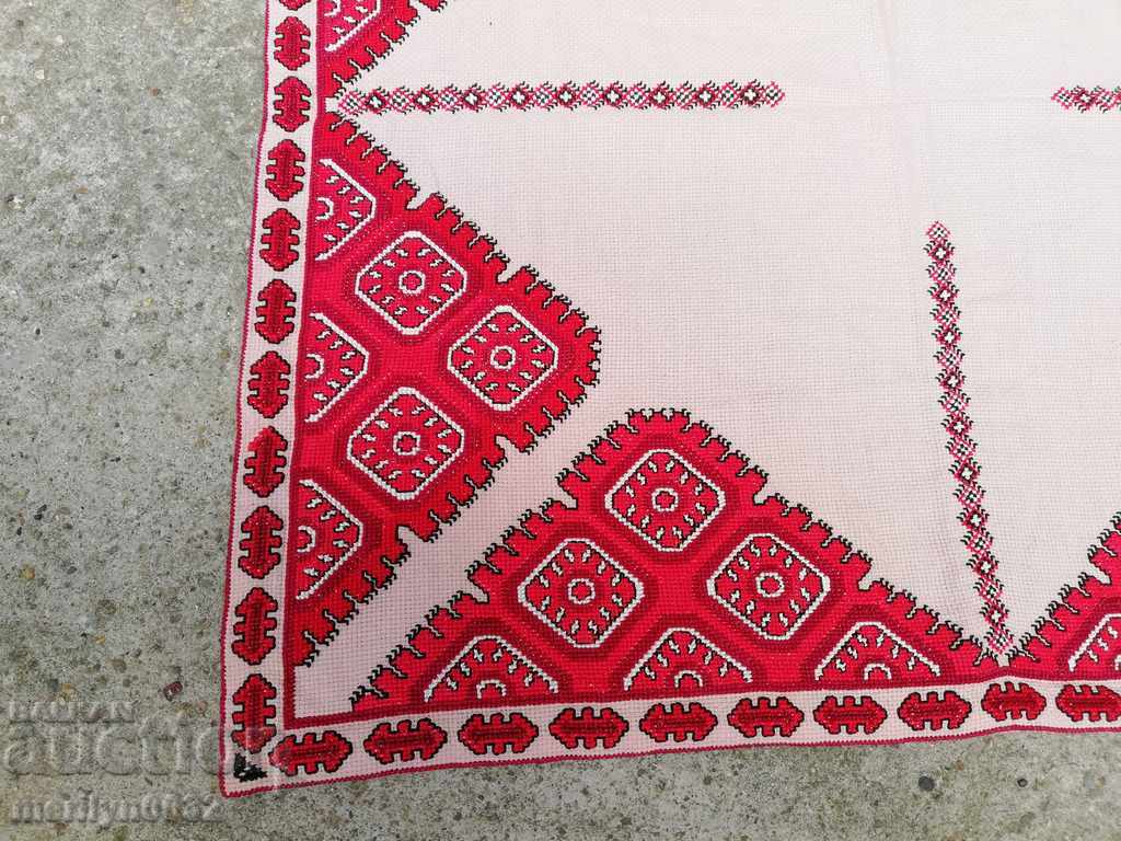 Old embroidered cardboard, tablecloth, millet, Bulgarian embroidery - 5