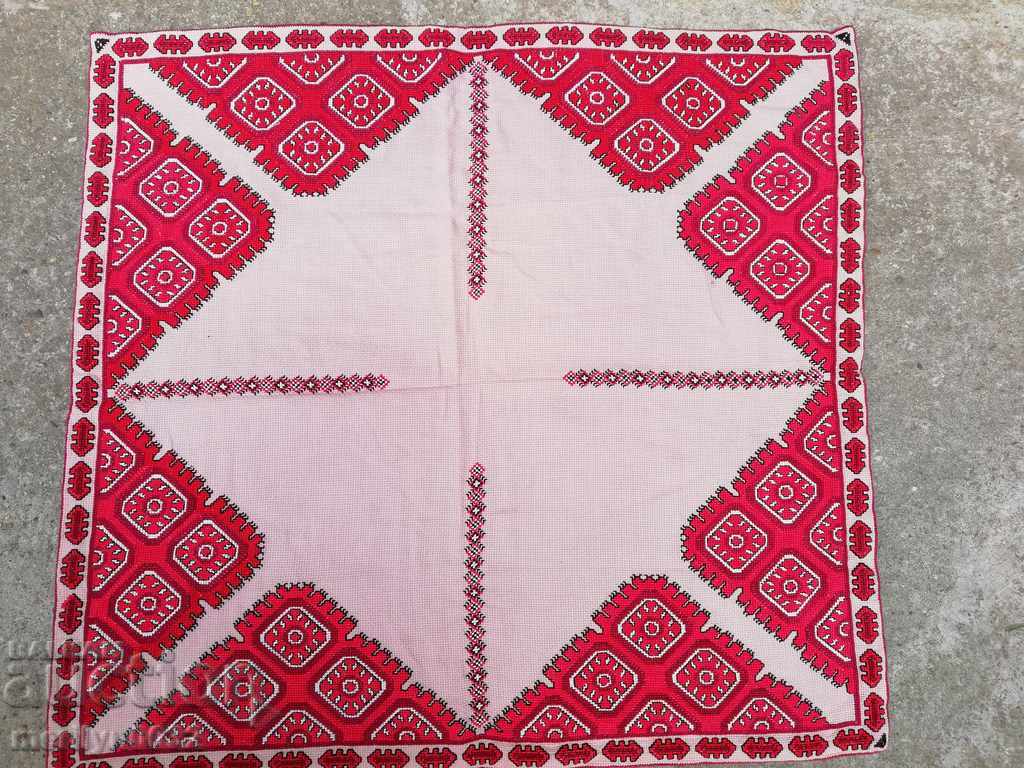 Old embroidered cardboard, tablecloth, millet, Bulgarian embroidery - 7