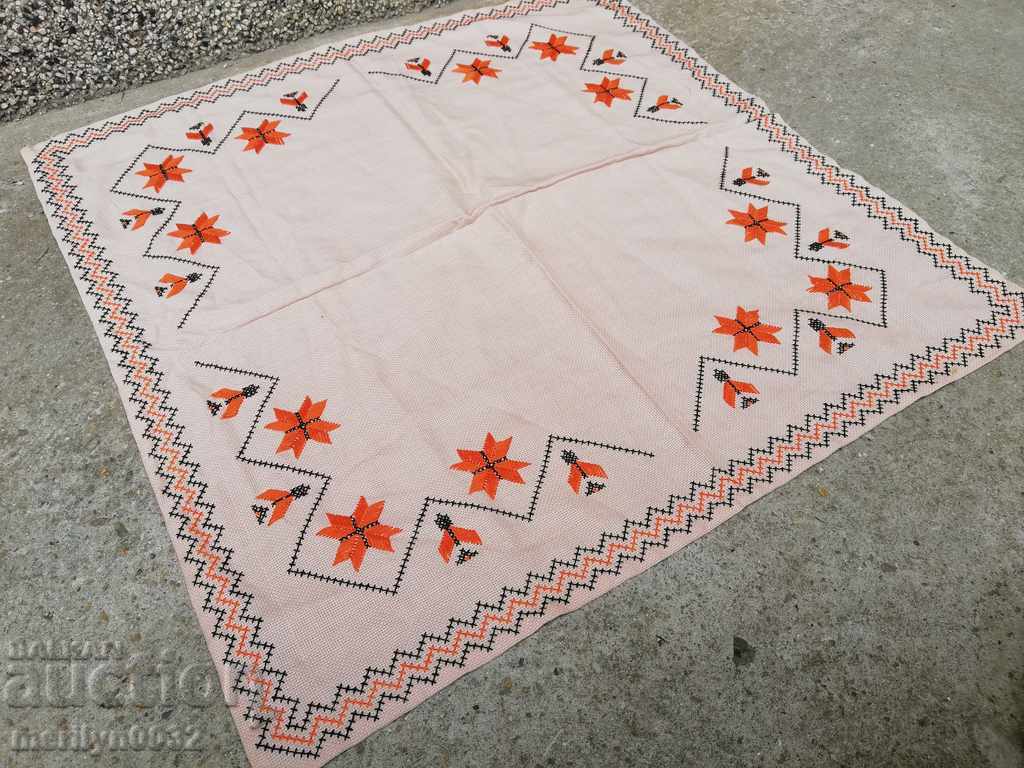 Old embroidered cardboard, tablecloth, millet, Bulgarian embroidery with price 33.00 BGN | € 16.87