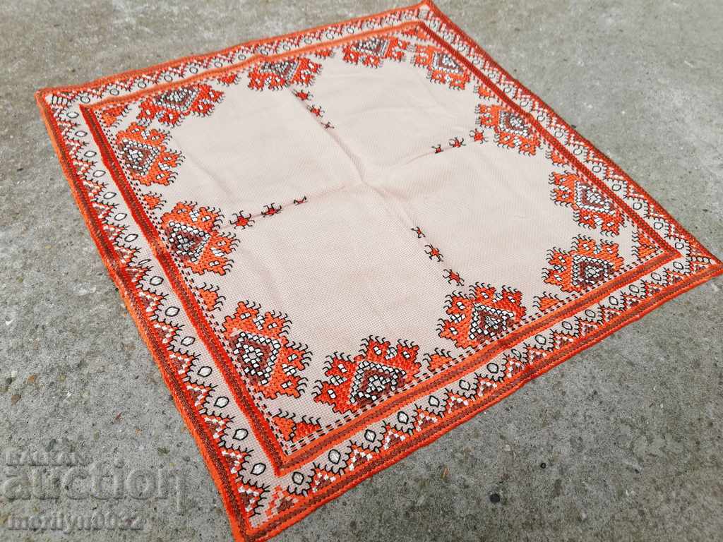 Old embroidered cardboard, tablecloth, millet, Bulgarian embroidery - 7 Old embroidered cardboard, tablecloth, millet, Bulgarian embroidery - 7