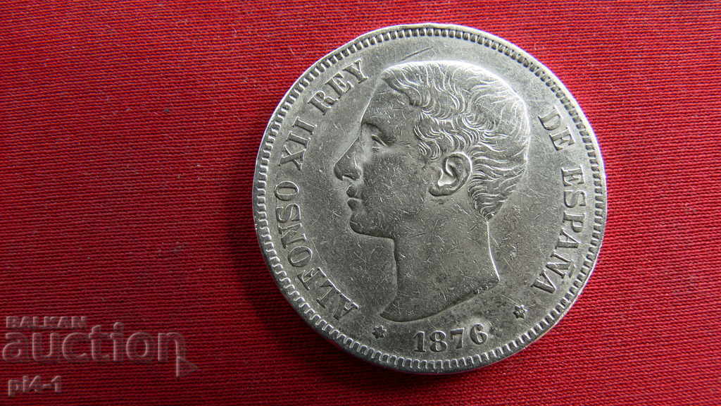 5 Pesetas - 1876 - Spain 5 Pesetas - 1876 - Spain
