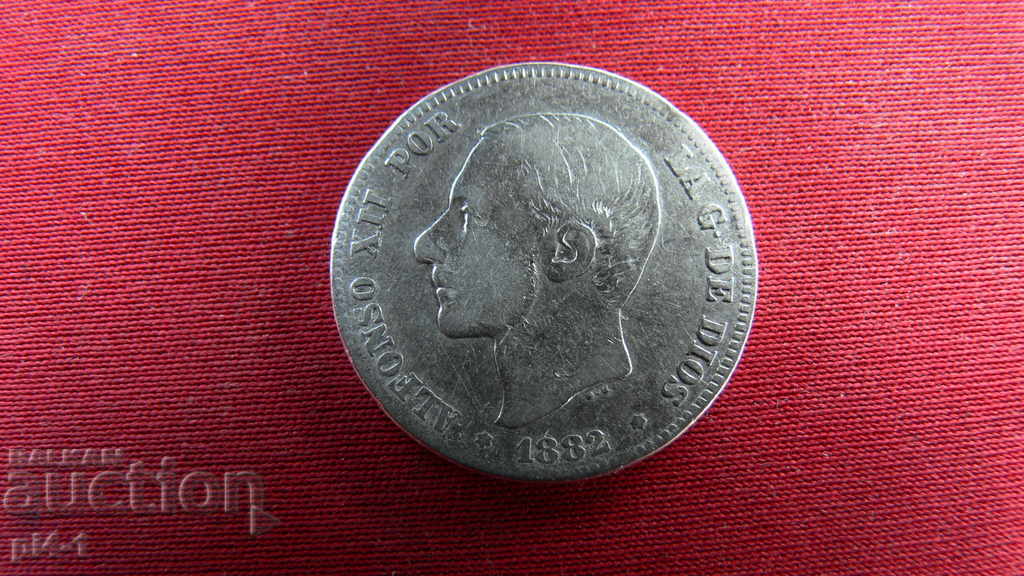 2 PESETE - 1882 - SPANIA