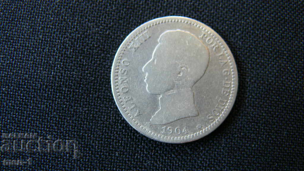1 ПЕСЕТА - 1904г - ИСПАНИЯ