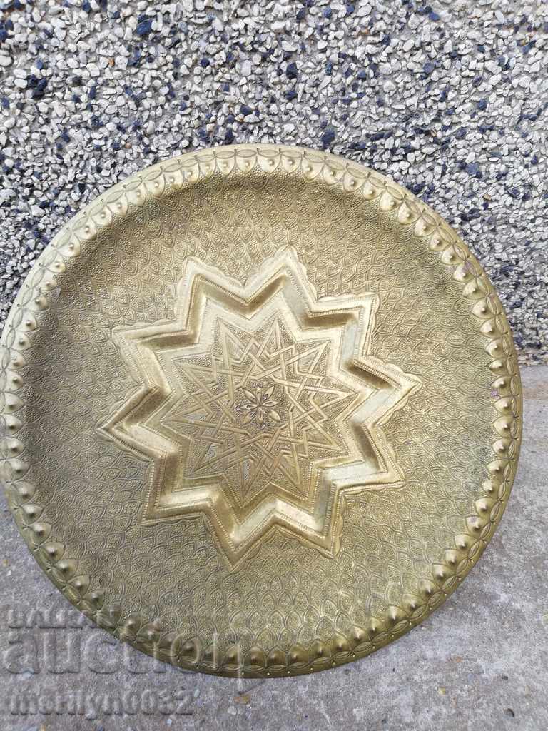 Arabic hammered tray brass serving tray plate 70s decoration - 5 Arabic hammered tray brass serving tray plate 70s decoration - 5