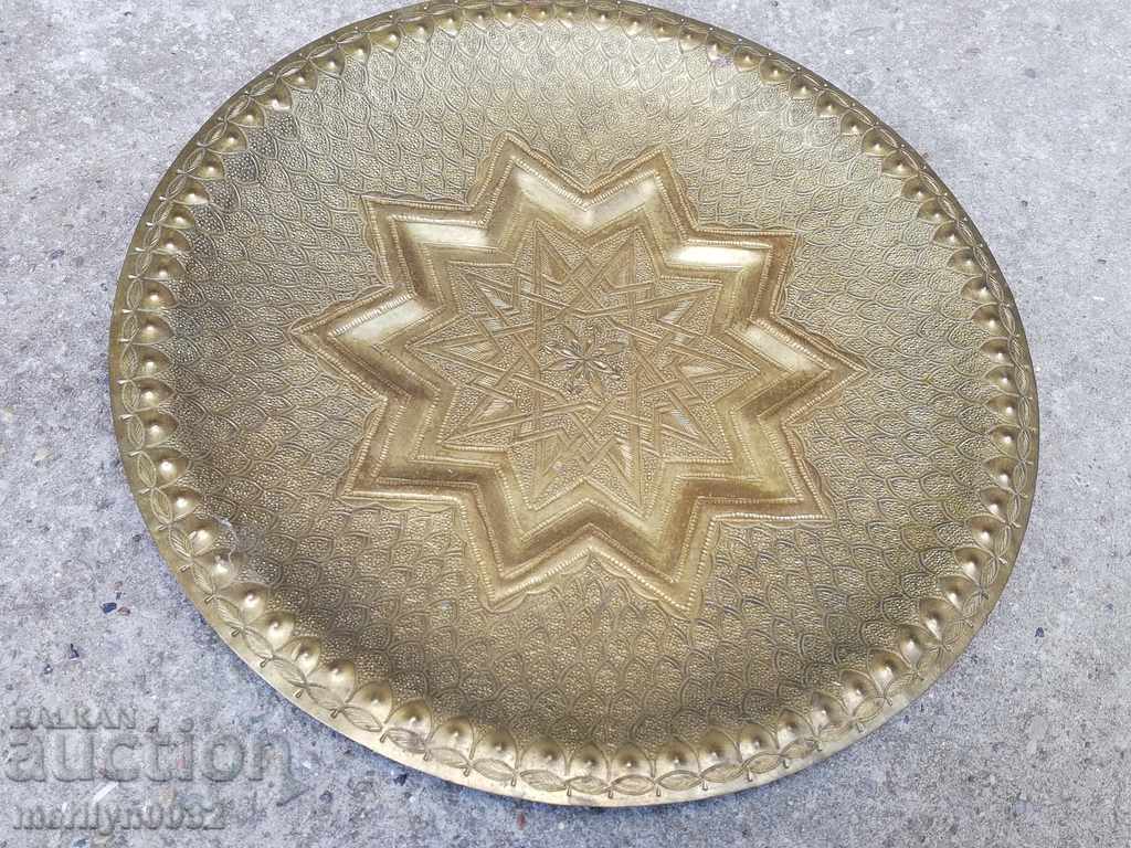 Arabic hammered tray brass serving tray plate 70s decoration - 6 Arabic hammered tray brass serving tray plate 70s decoration - 6