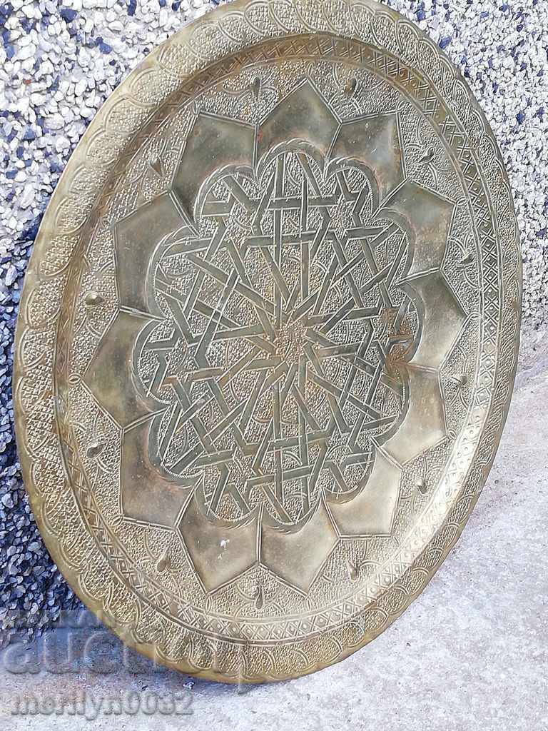 Auction Arabic tray hammered brass casserole dish wall decoration Auction Arabic tray hammered brass casserole dish wall decoration