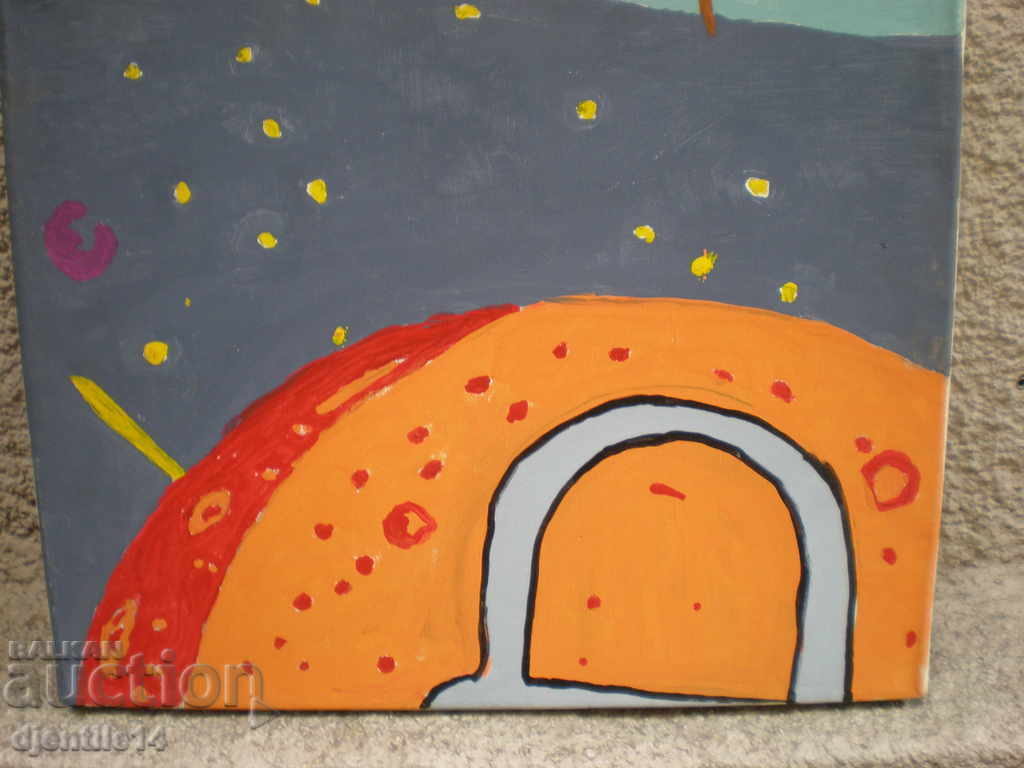 Auction picture, oil, canvas Auction picture, oil, canvas