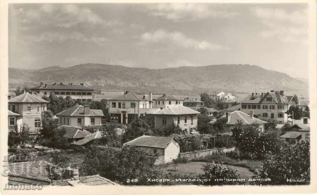 Carte veche - Hissarya, Vedere cu case de vacanță