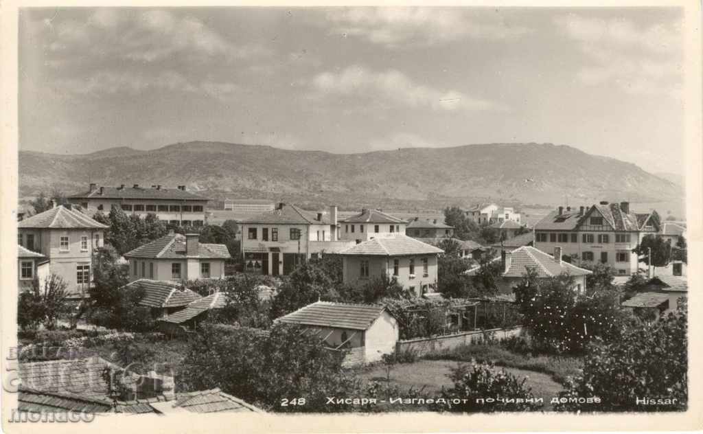 Old postcard - Hisarya, View with holiday homes