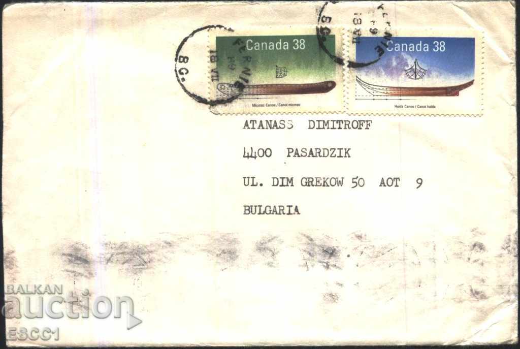 Traveled Boat Envelope Mark 1989 from Canada