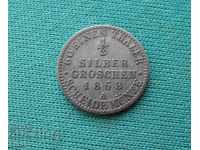 Prusia Germania ½ Gros 1868 O rară monedă de argint