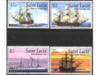 Чисти марки Кораби 2002 от Сейнт Лусия