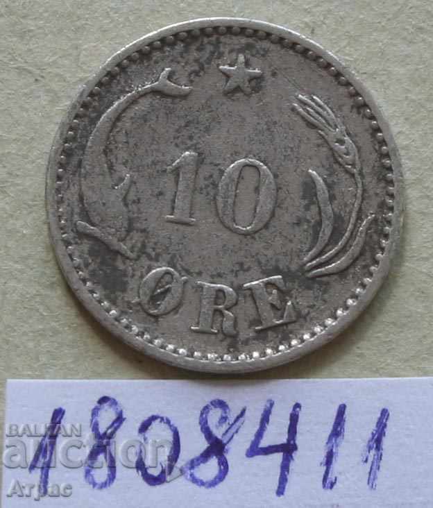 10 pp 1899 Danemarca - argint, rar