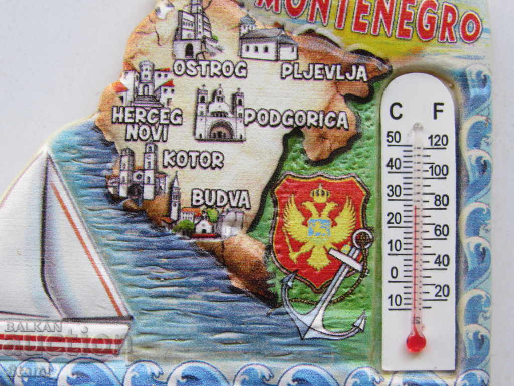 Authentic 3D magnet-thermometer from Montenegro, series-9 - 6 Authentic 3D magnet-thermometer from Montenegro, series-9 - 6