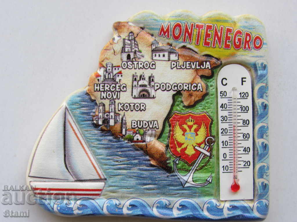 Автентичен 3D магнит-термометър от Черна гора, серия-9