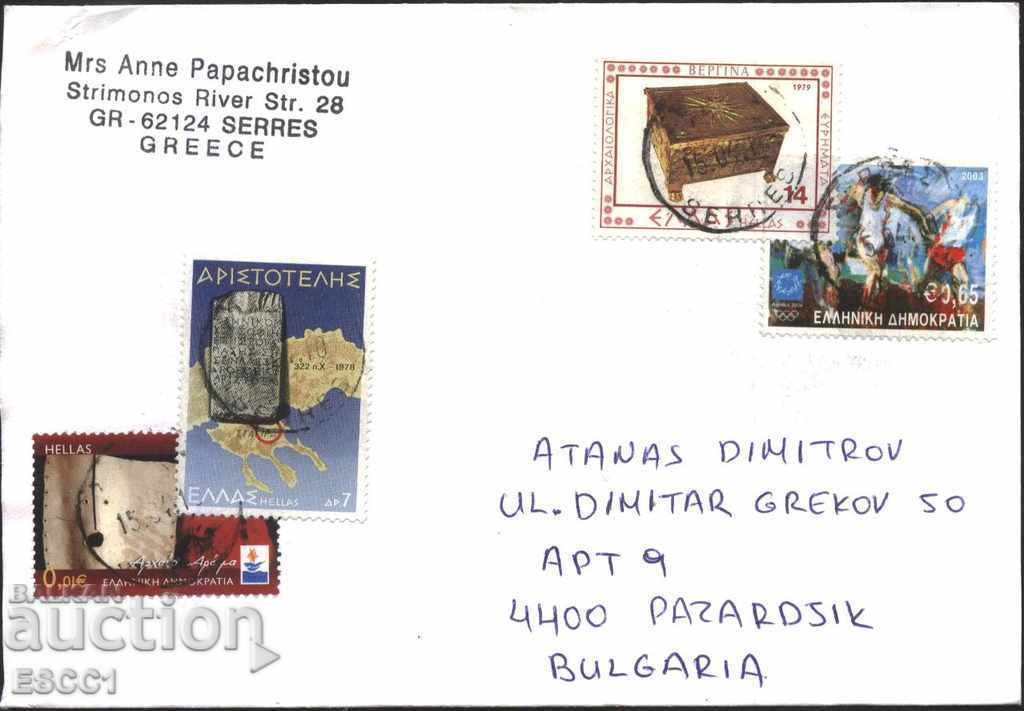 Traveled envelope with Olympiads 2004, Archeology 1979 Greece