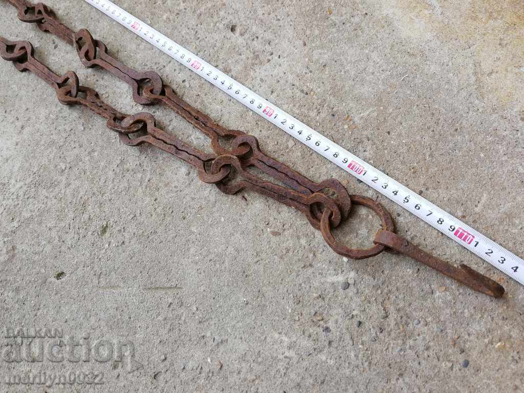 Delivery of Old forged chain with hook, hearth for hearth chain hook Delivery of Old forged chain with hook, hearth for hearth chain hook