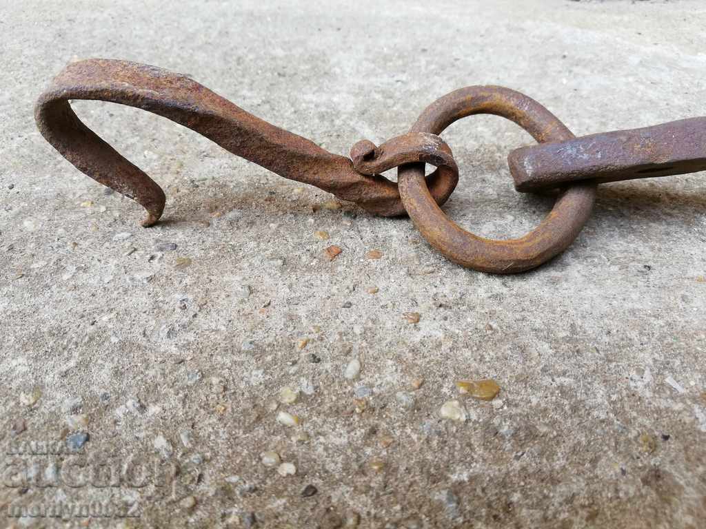 Old forged hook, quail, anchored iron - 7