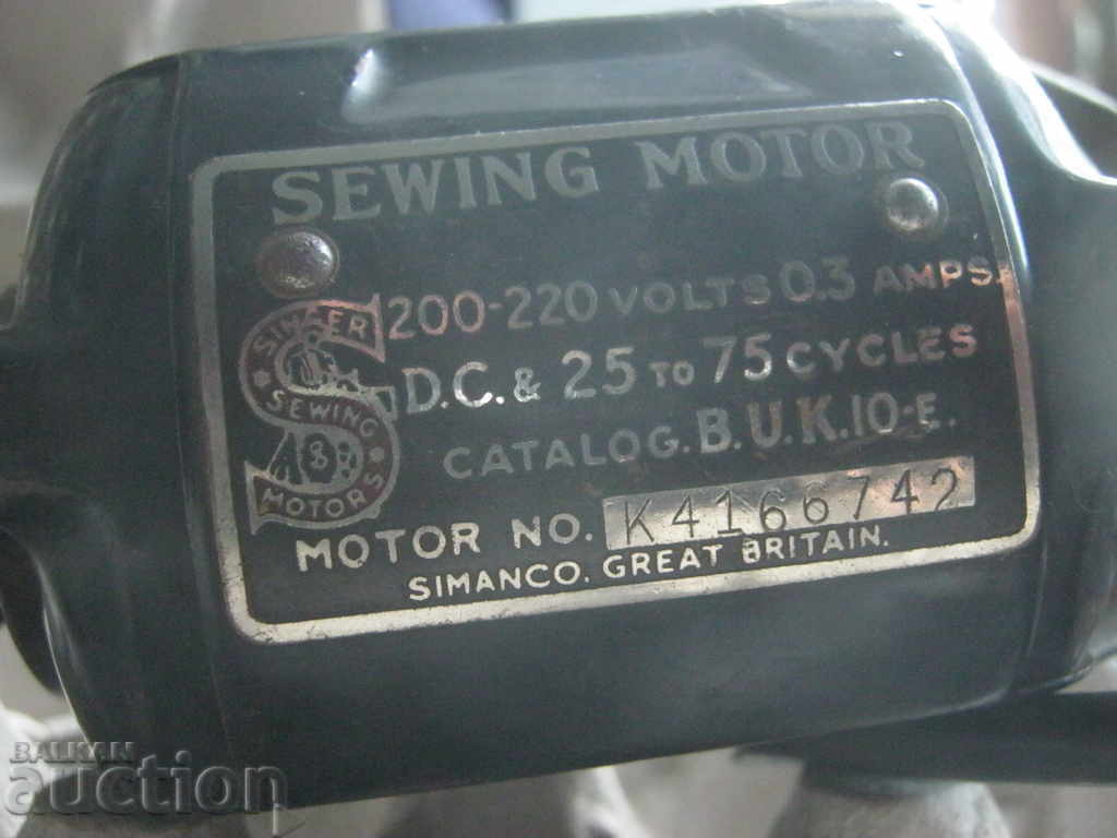 Delivery of Singer. Sewing machine motor.