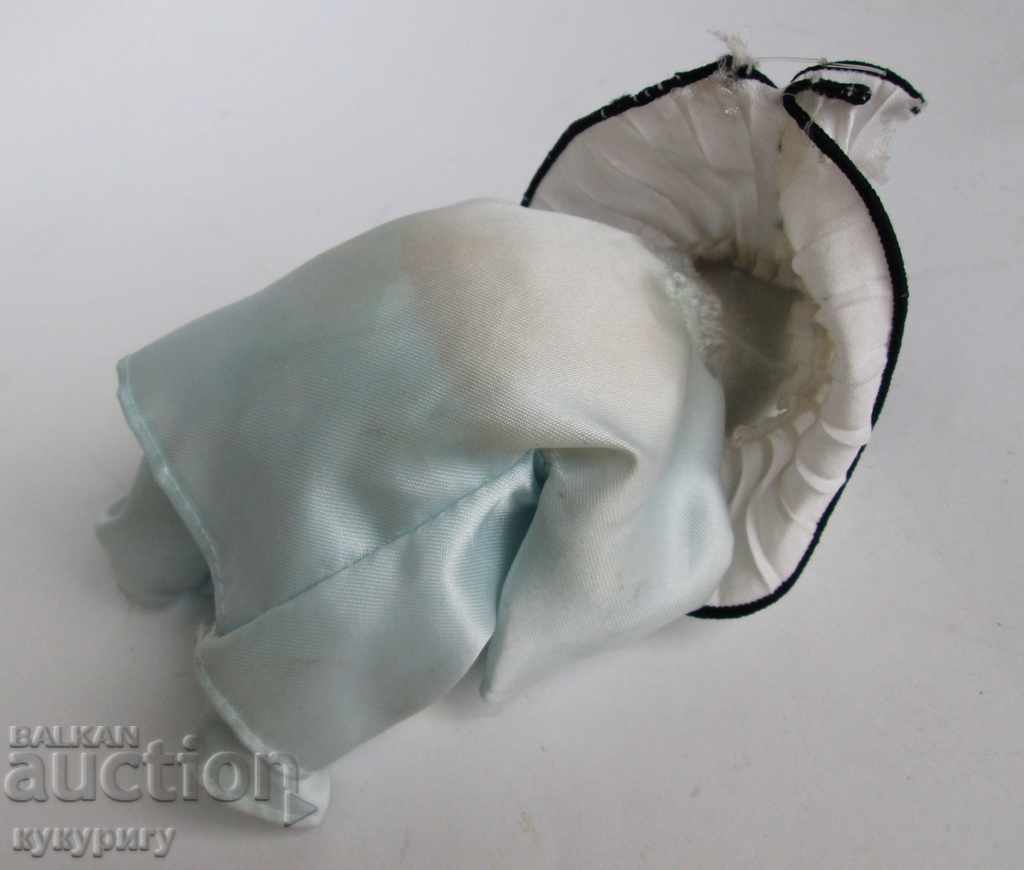 Auction  A little old doll baby Harlequin painted porcelain