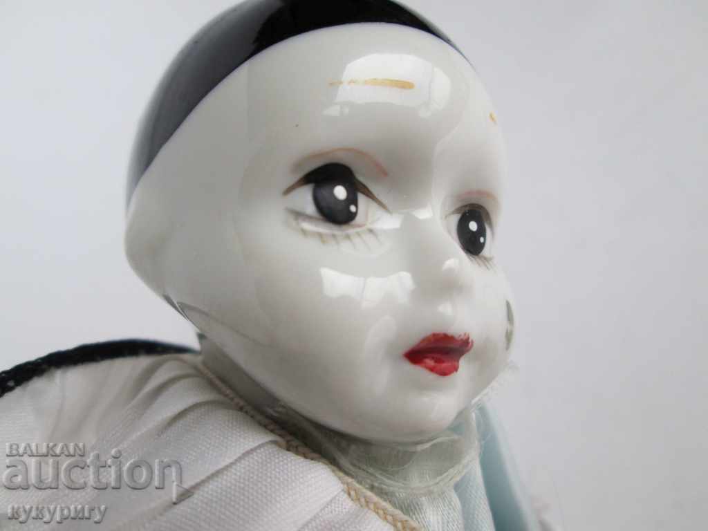 A little old doll baby Harlequin painted porcelain - 5