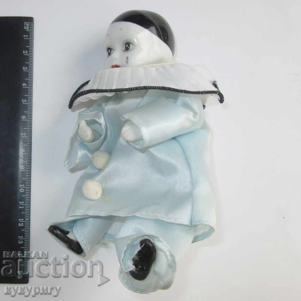 A little old doll baby Harlequin painted porcelain - 6