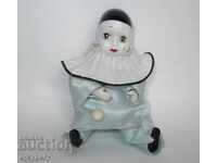 A little old doll baby Harlequin painted porcelain