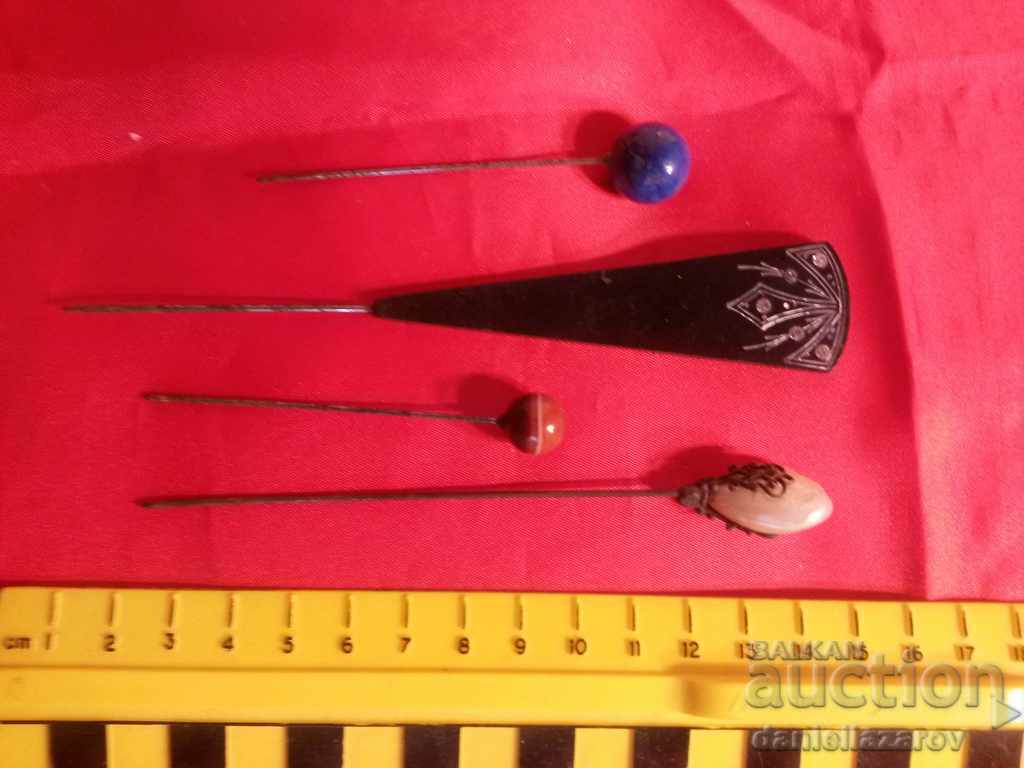 Lot Old Needles, Naked Semi Precious Stones, Zedek Zirkonium - 6 Lot Old Needles, Naked Semi Precious Stones, Zedek Zirkonium - 6