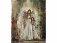 ANGEL WINGS - femeie, fată, pictură în ulei
