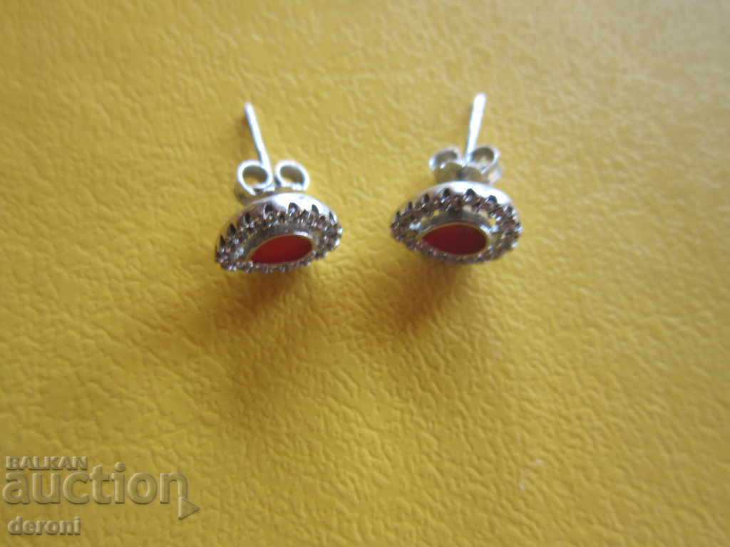 Unique silver earrings earrings enamel and silver stones 925 - 5 Unique silver earrings earrings enamel and silver stones 925 - 5