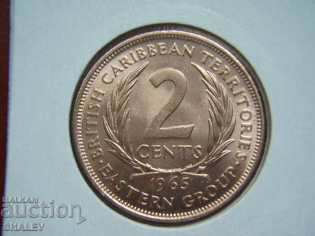 2 Centi 1965 Teritoriile Caraibe Britanice - Unc