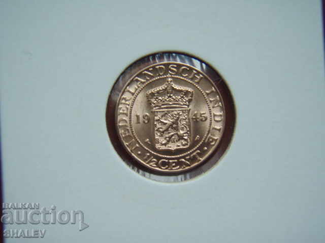Auction  1/2 Cent 1945 P Netherlands East Indies - Unc