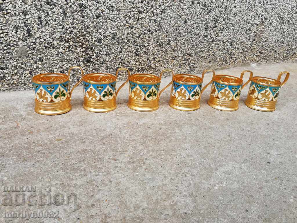 Auction Service coasters for glasses 6 pcs cup coaster USSR Auction Service coasters for glasses 6 pcs cup coaster USSR