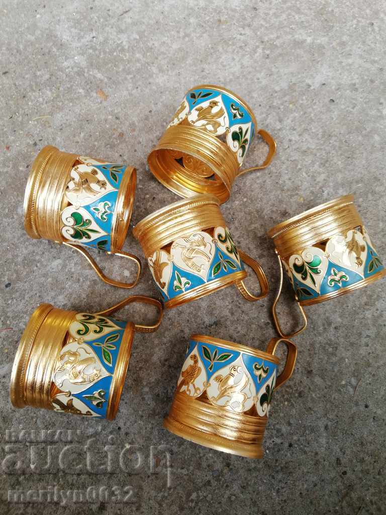 Service coasters for glasses 6 pcs cup coaster USSR - 6 Service coasters for glasses 6 pcs cup coaster USSR - 6