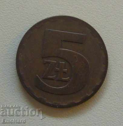 Полша 5 злоти 1976