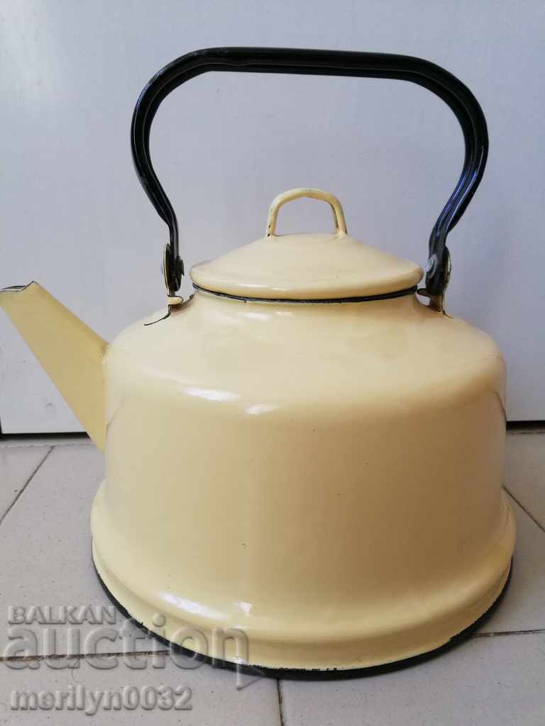 Old enameled teapot, coffee pot, jug with price 39.00 BGN | € 19.94 Old enameled teapot, coffee pot, jug with price 39.00 BGN | € 19.94