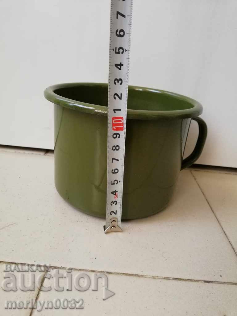 Delivery of An old pot with enamel, enamelled vessel, Bulgaria Delivery of An old pot with enamel, enamelled vessel, Bulgaria