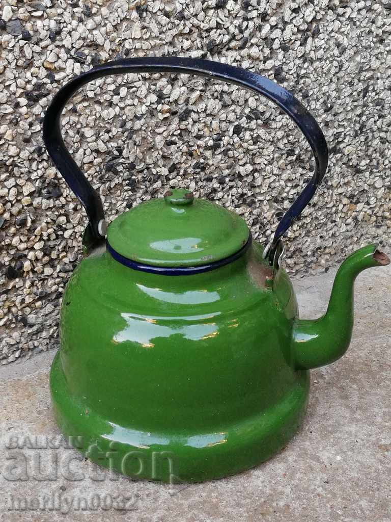 Old enameled teapot, coffee maker, kettle with price 36.00 BGN | € 18.41 Old enameled teapot, coffee maker, kettle with price 36.00 BGN | € 18.41