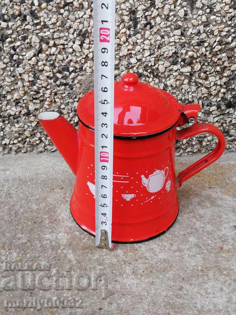 Delivery of Old enameled teapot, coffee maker, kettle