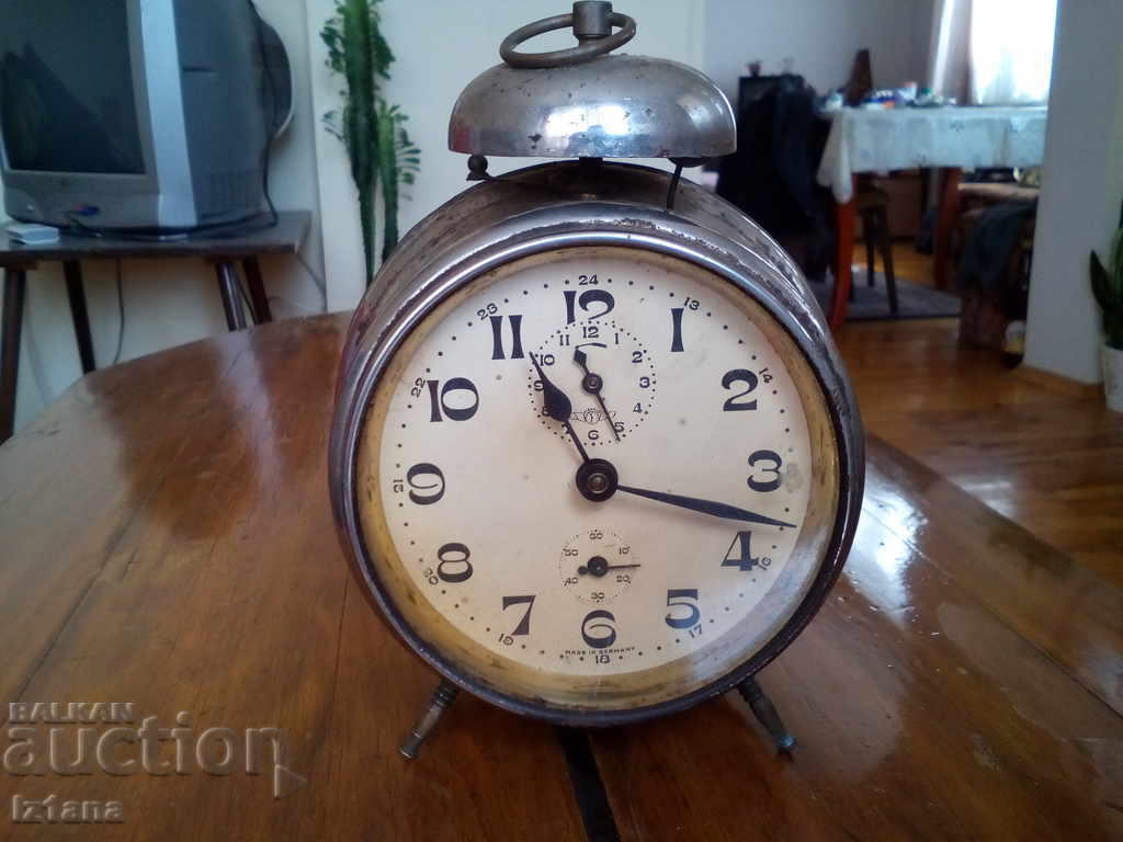 Old German Alarm clock, clock